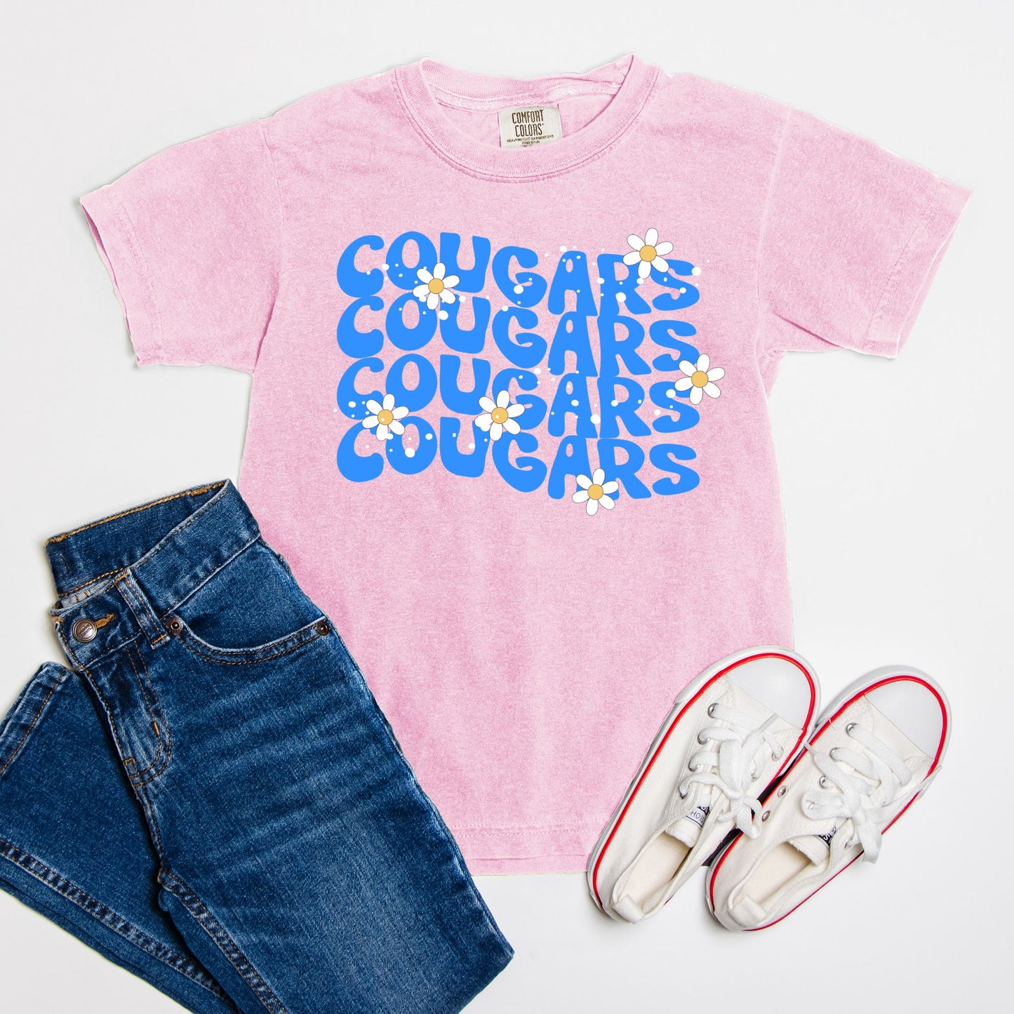 Cougars Daisy Comfort Color Youth Tee 9018
