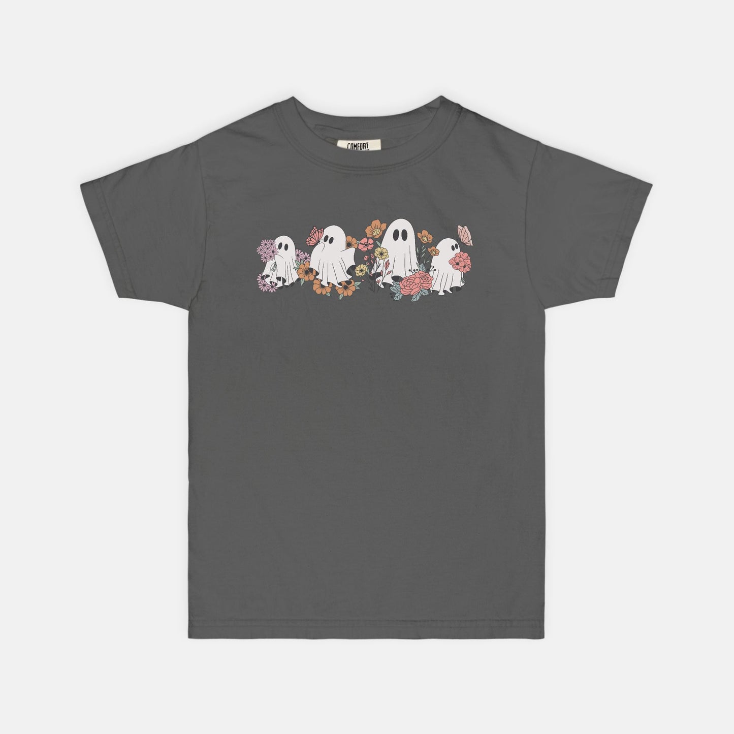 Floral Ghosties Comfort Color Youth Tee