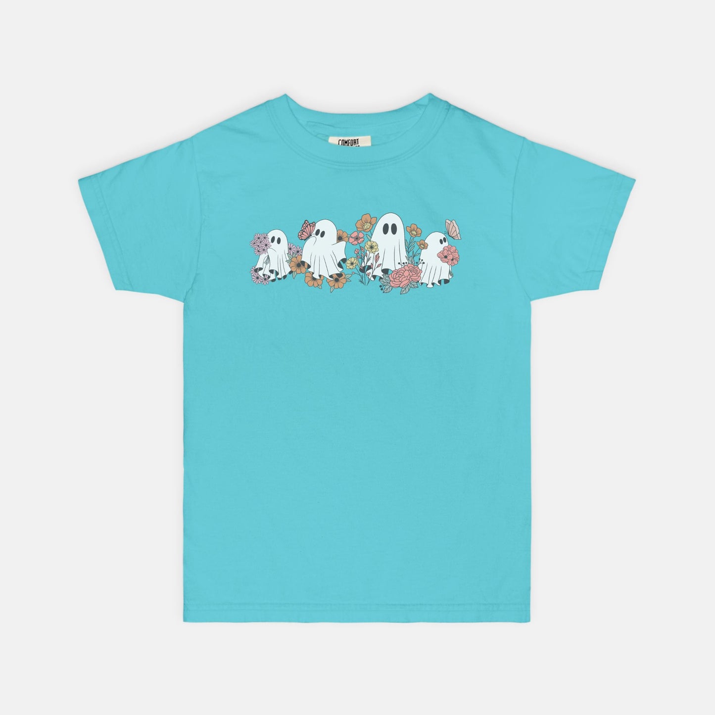 Floral Ghosties Comfort Color Youth Tee
