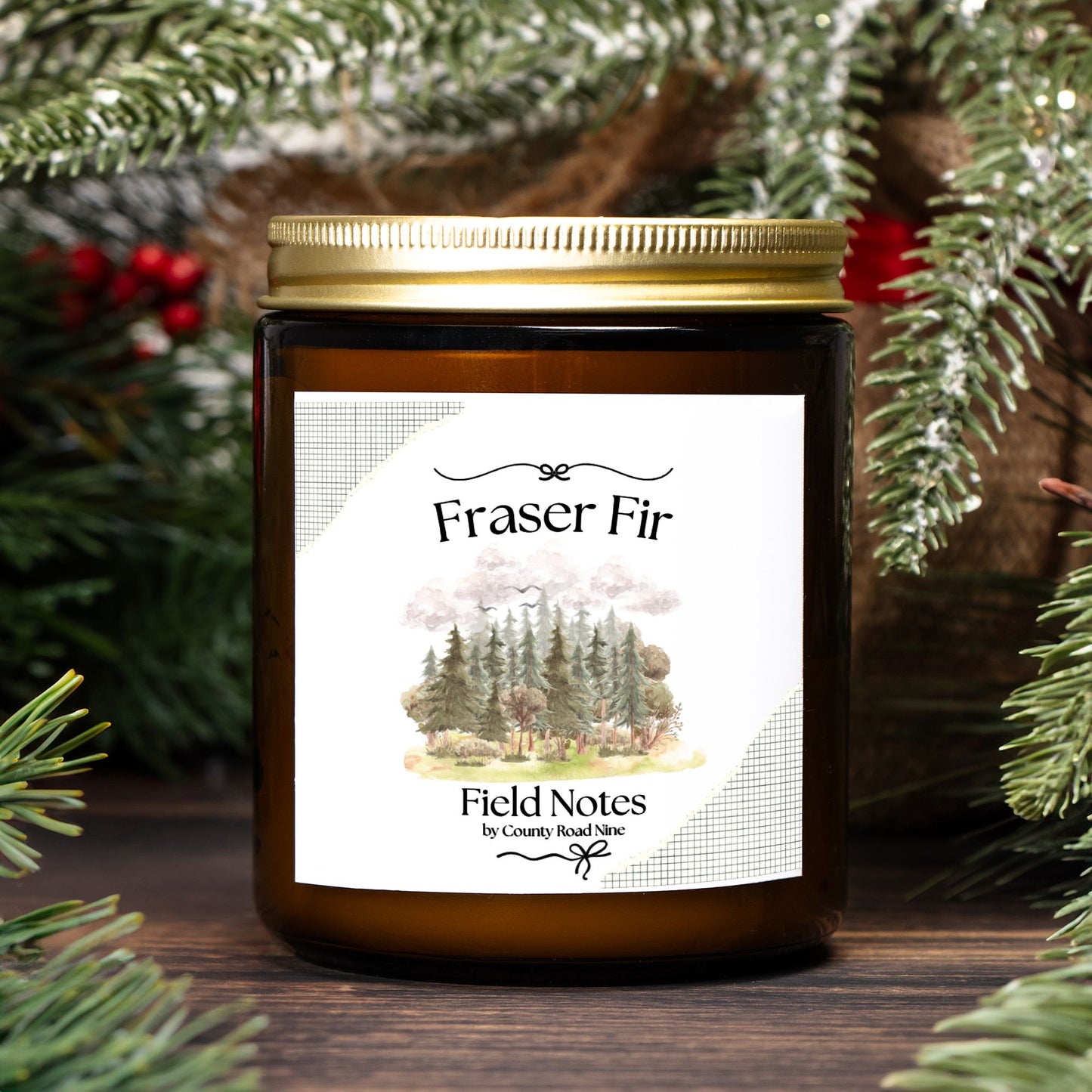 Fraser Fir Candle Amber Jar 9oz