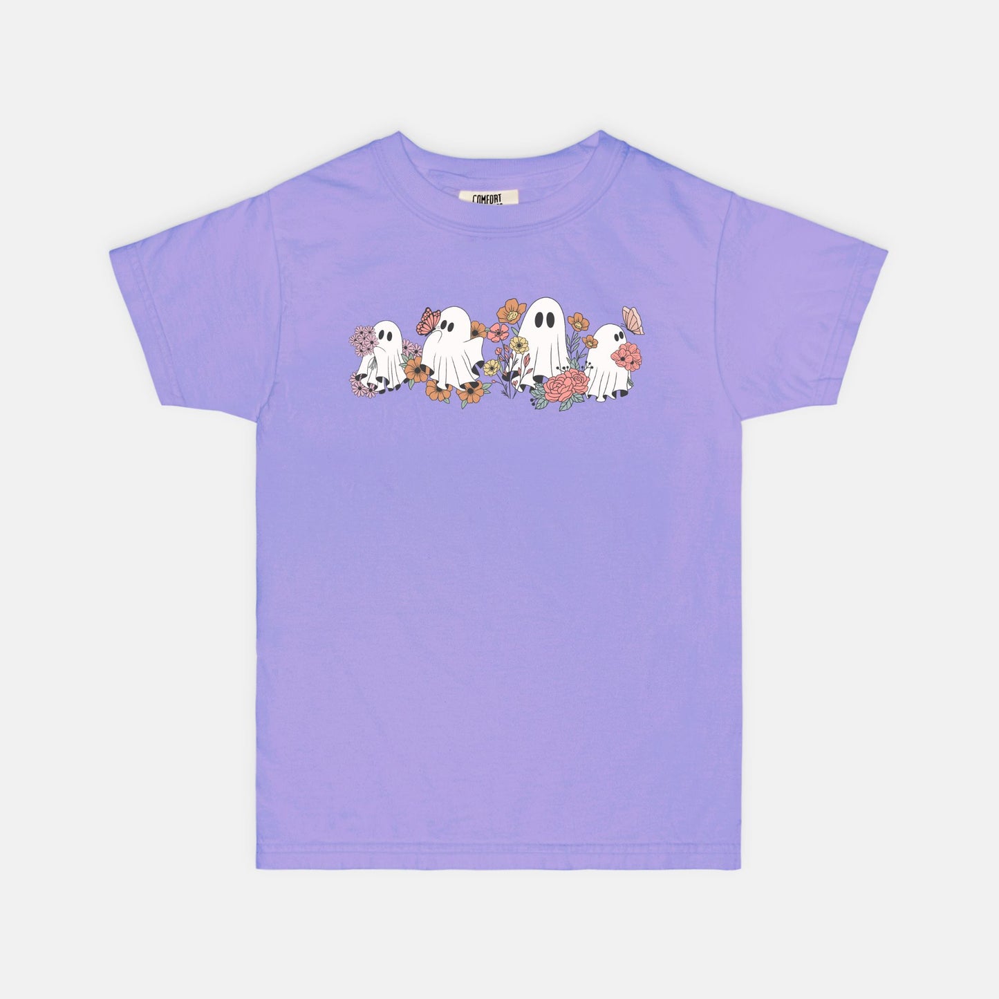Floral Ghosties Comfort Color Youth Tee