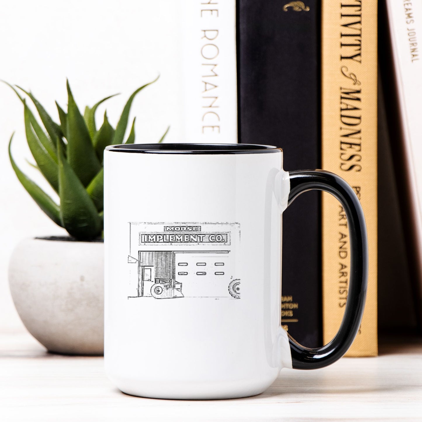 Morse Implement Mug Deluxe 15oz. (Black + White)