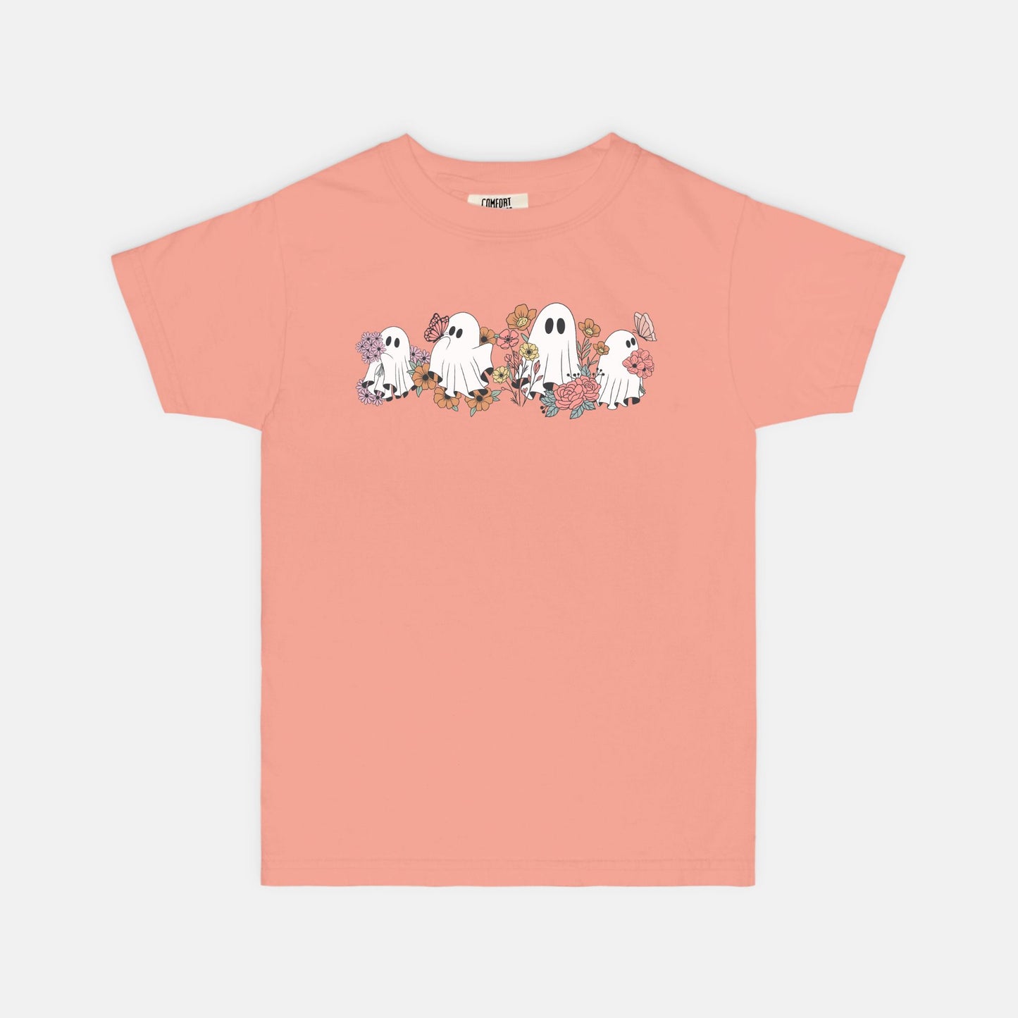 Floral Ghosties Comfort Color Youth Tee