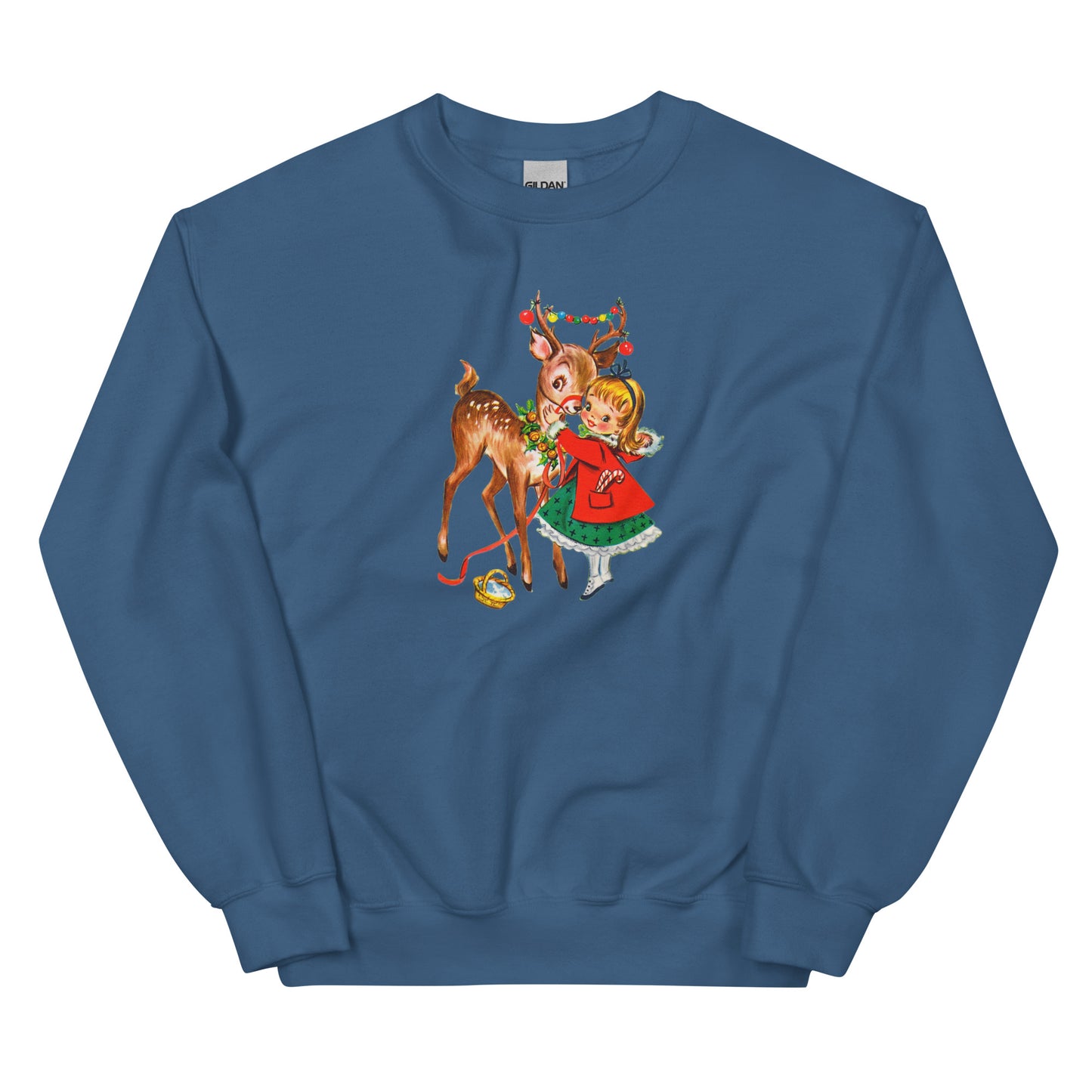 Vintage Christmas Reindeer Unisex Sweatshirt