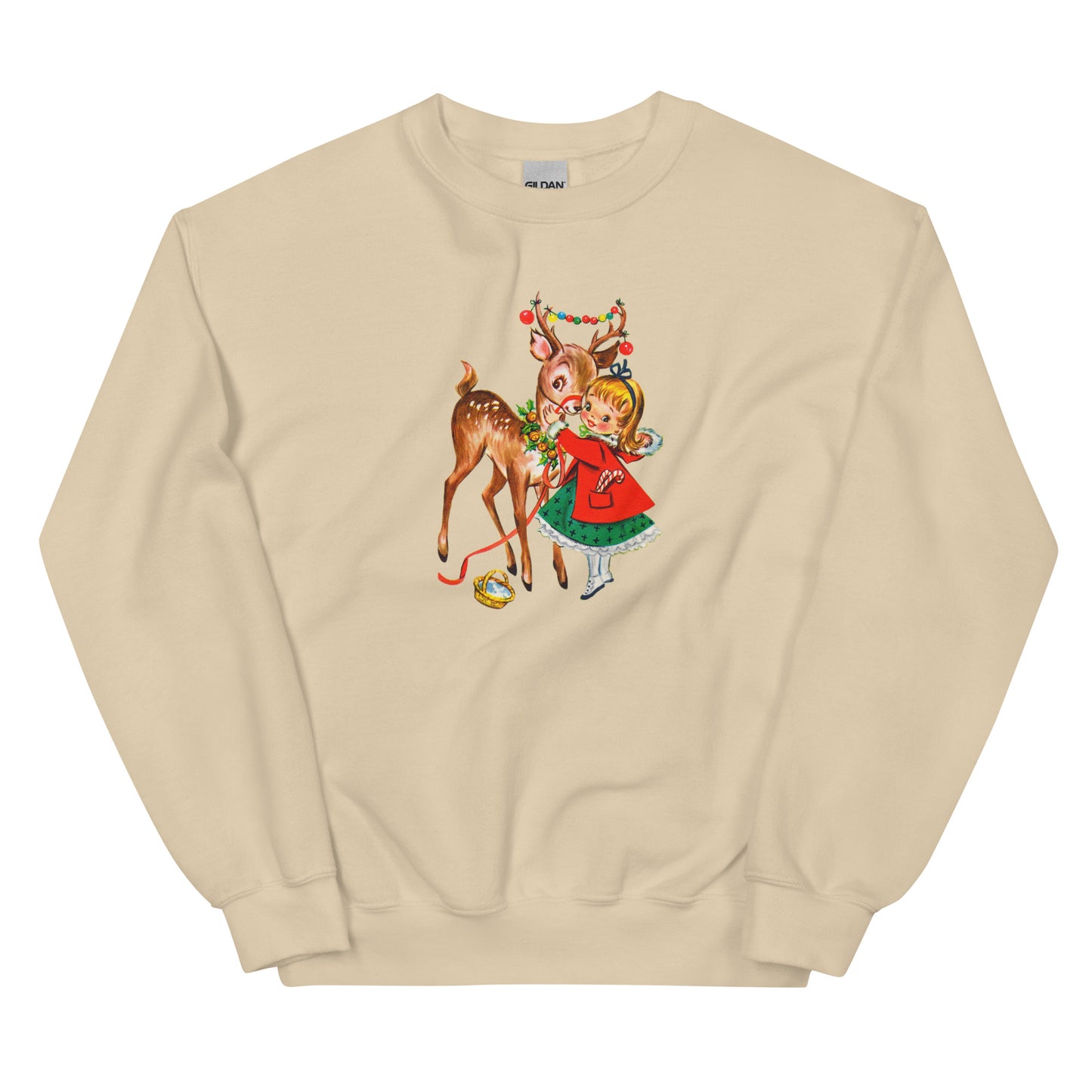 Vintage Christmas Reindeer Unisex Sweatshirt
