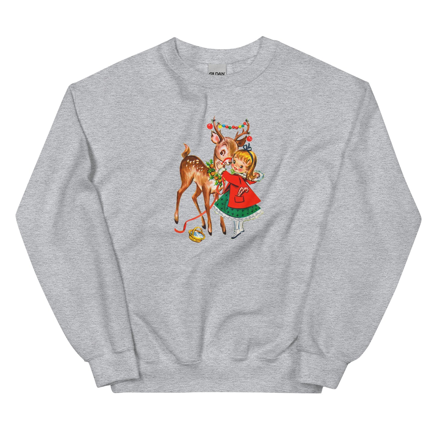 Vintage Christmas Reindeer Unisex Sweatshirt