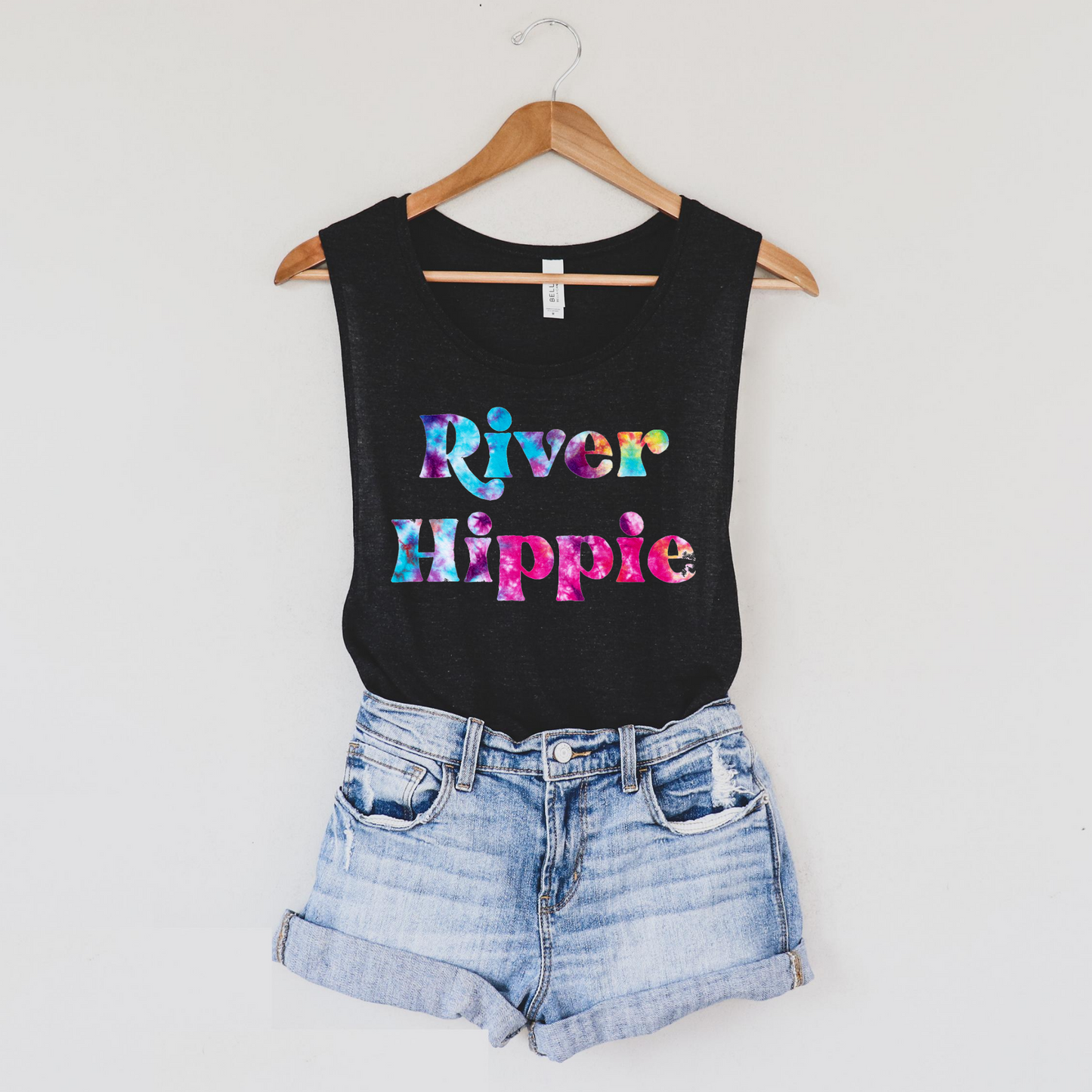 River Hippie Ladies’ Muscle Tank | Summer Tank | River Tank | Float Trip Shirt | Summer Vacation | Tie Dye Tank