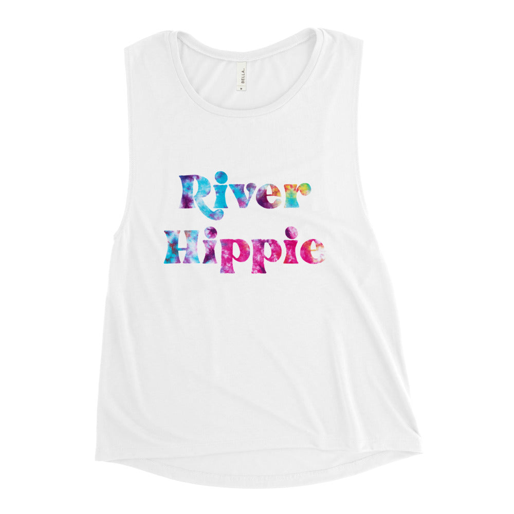 River Hippie Ladies’ Muscle Tank | Summer Tank | River Tank | Float Trip Shirt | Summer Vacation | Tie Dye Tank
