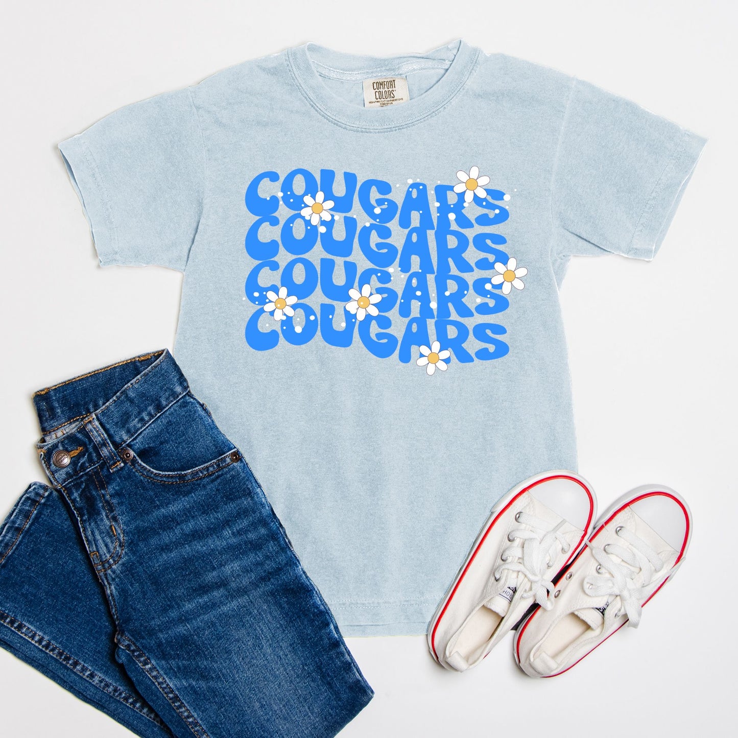 Cougars Daisy Comfort Color Youth Tee 9018