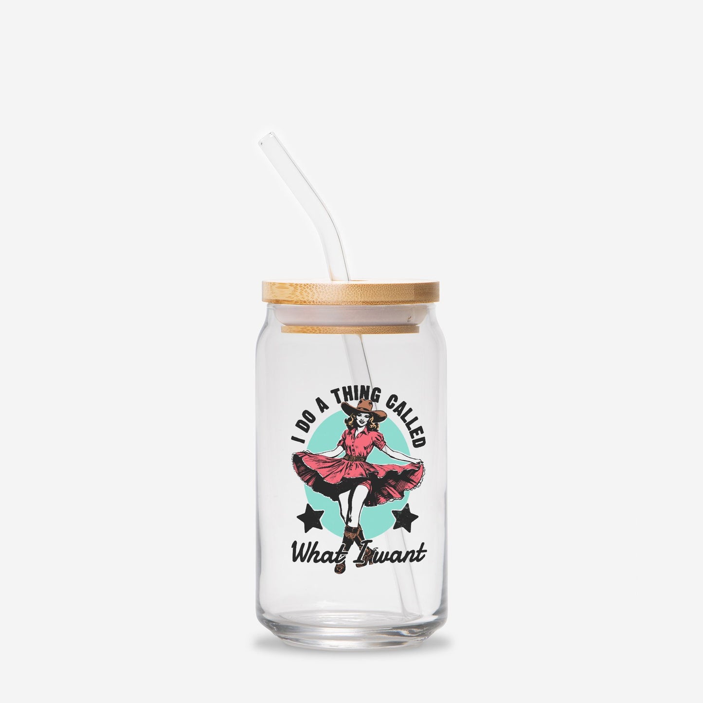 Sassy Cowgirl Glass Can 16oz