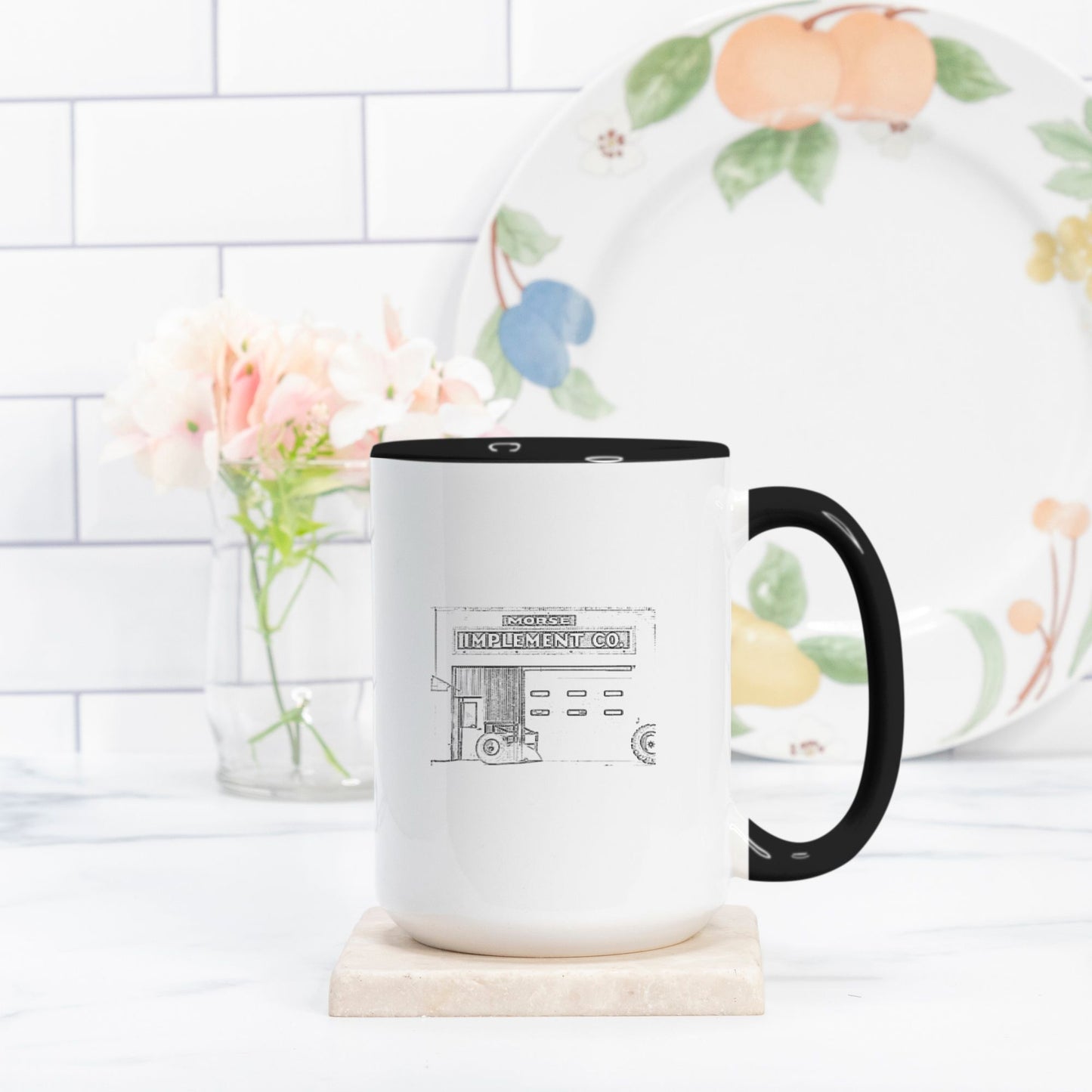 Morse Implement Mug Deluxe 15oz. (Black + White)