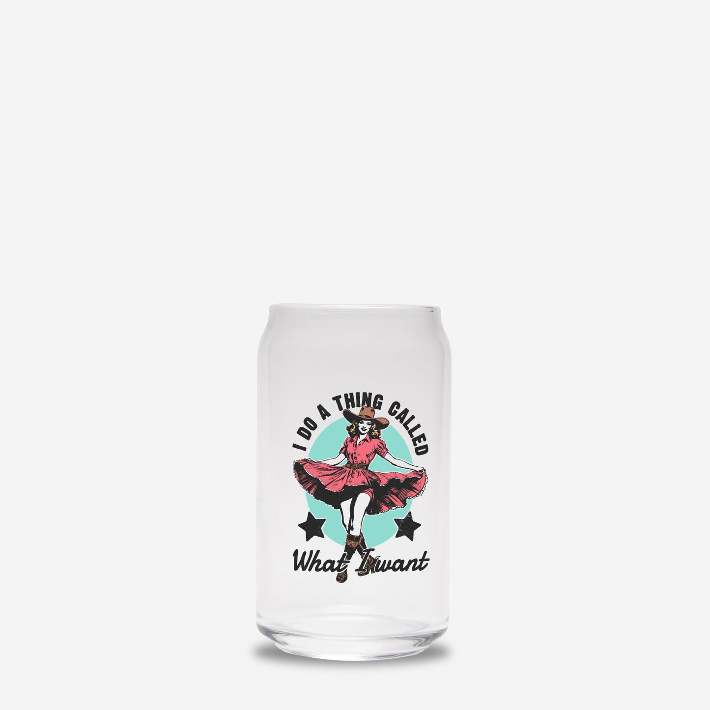 Sassy Cowgirl Glass Can 16oz