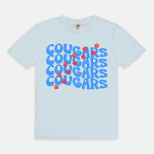 Cougar Paw Print Comfort Colors Tee 1717
