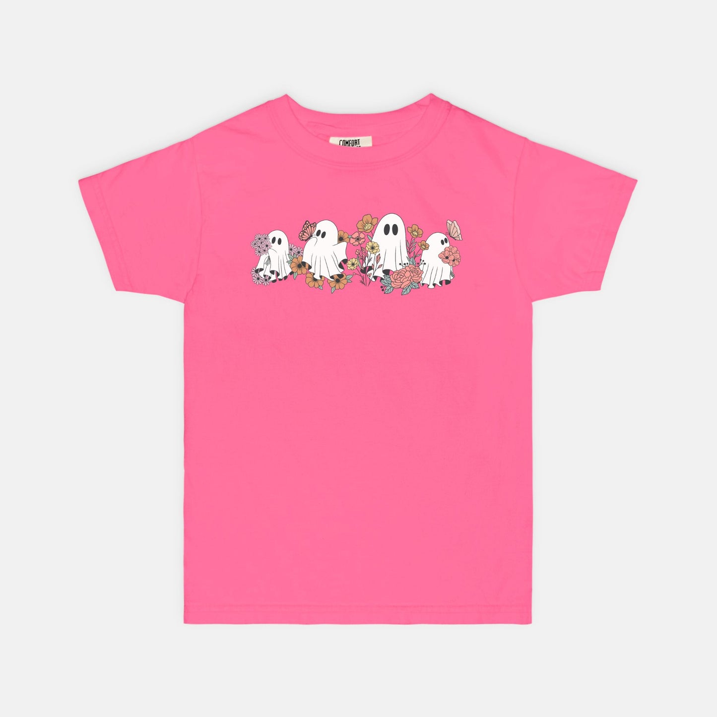 Floral Ghosties Comfort Color Youth Tee