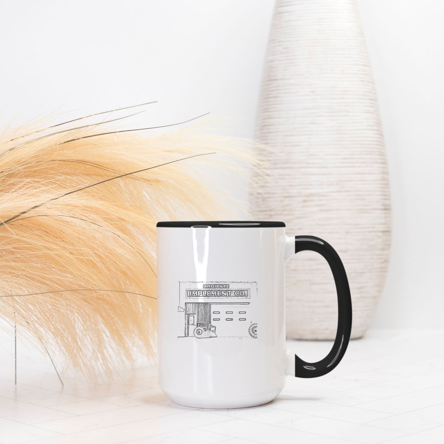 Morse Implement Mug Deluxe 15oz. (Black + White)