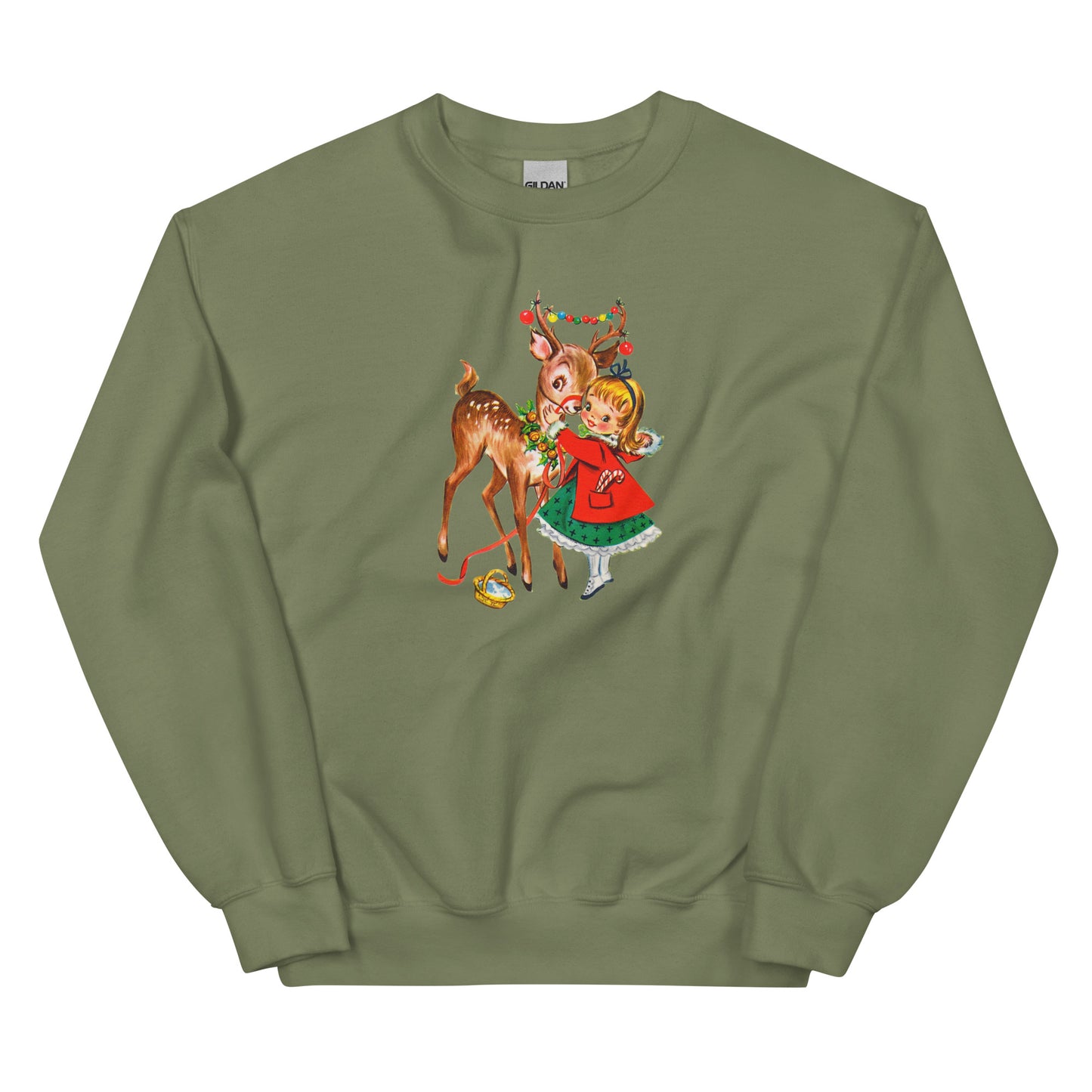 Vintage Christmas Reindeer Unisex Sweatshirt