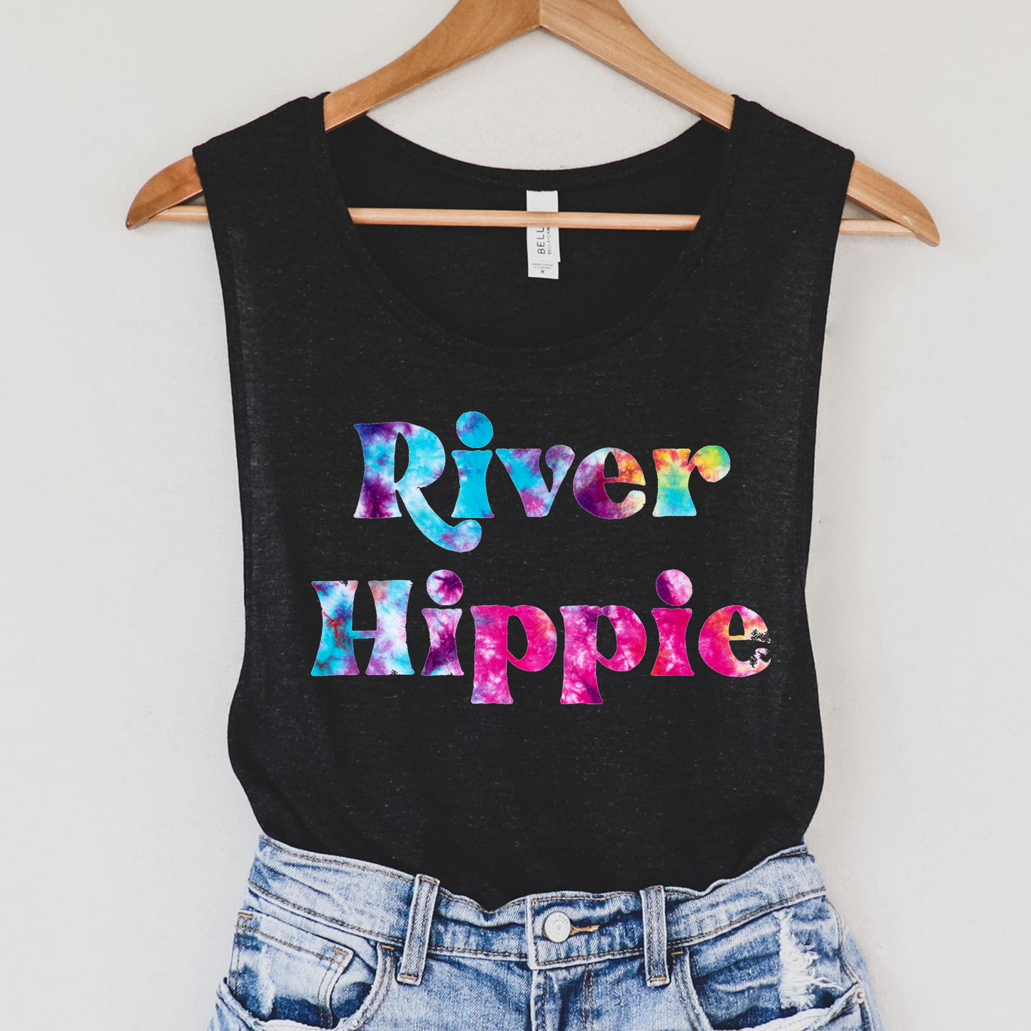 River Hippie Ladies’ Muscle Tank | Summer Tank | River Tank | Float Trip Shirt | Summer Vacation | Tie Dye Tank