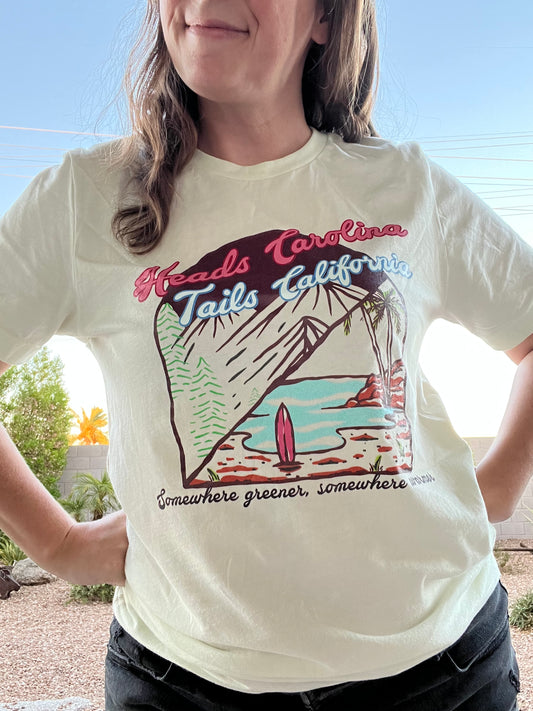 Heads Carolina Tails California 90s Country Music Tee